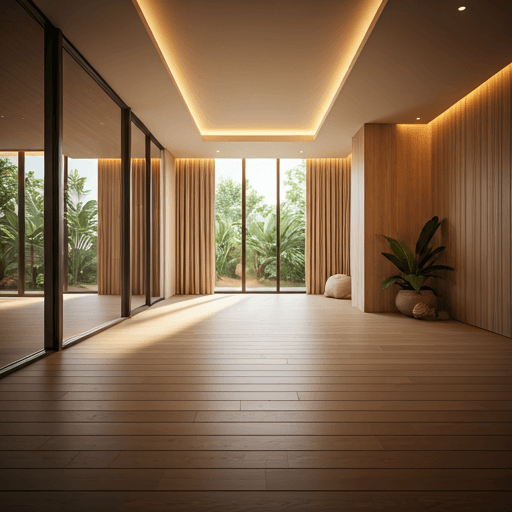 High-end yoga and wellness studio with natural lighting